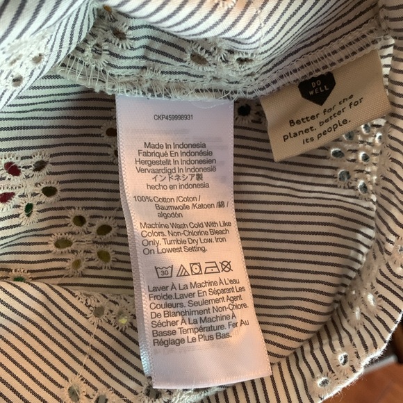 Madewell Blue Striped Eyelet Button Down Shirt - Picture 5 of 5
